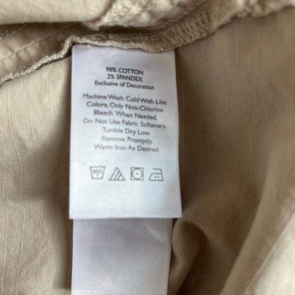 Eddie Bauer Jacket Women's Large Off-White Stretch Utility Drawstring Waist Long - Picture 9 of 9